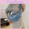 Denim Crossbody Bag With Top Zipper For Casual Street Style Women