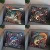 2D Stylish Fish Pattern Throw Pillow Cover Pattern Cushion Cover Suitable For Sofa Bedroom Car Pillow Cover