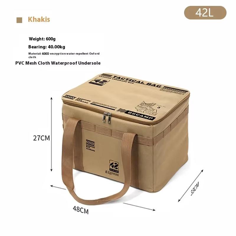 11L Large Capacity Tactical Camping Storage Bag Waterproof Cookware Organizer Carry Bag Outdoor BBQ Picnic Gear with Side Pocket