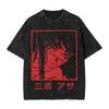 Anime Chainsaw Man Yoru T Shirt Hip Hop Gothic Washed Oversized TShirt Men Women Clothing Short Sleeve Cotton Tees Tops