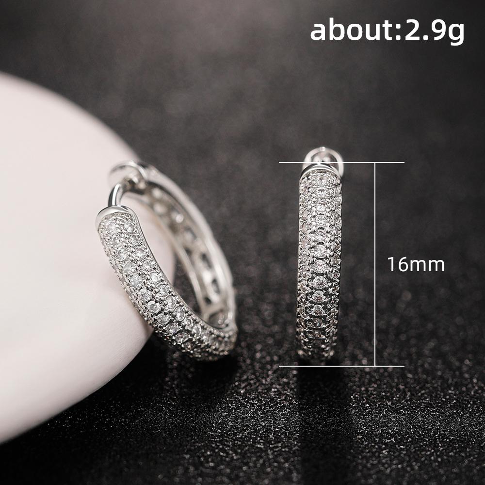 Huitan Color CZ Hoop Earrings for Women Timeless Style Simple Ear Accessories for Teens Minimalist Gift Classic Jewelry