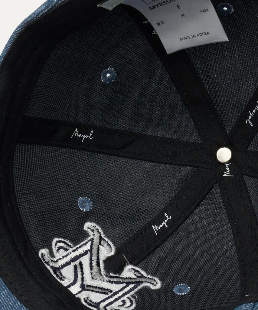 MAYOL My Logo Line Color Block Point Ball Cap_Denim
