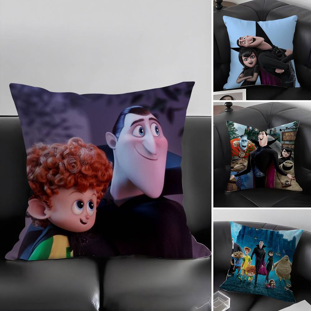 H-Hotel T-Transylvania Pillow Case Home Dorm Chair Back Short Plush Double-Sided Printing Office Nap Time Cushion Cover