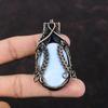 Opale Bleue Owyhee Véritable Pierre Précieuse Pendentif Pendentif Enveloppé de Fil de Cuivre Bijoux en Cuivre Faits Main Pendentif Pierre de Naissance Bijoux Enveloppés de Fil Cadeau pour Maman