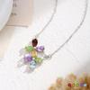 S925 Silver Flower Pendant Necklace, Natural Crystal Water Drop Clavicle Chain for Women