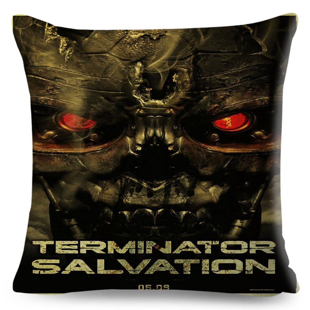 The Terminator T Cushion Cover Decor Classic Movie Robot Warrior Pillowcase Polyester Pillow Case for Sofa Home Car Xcm