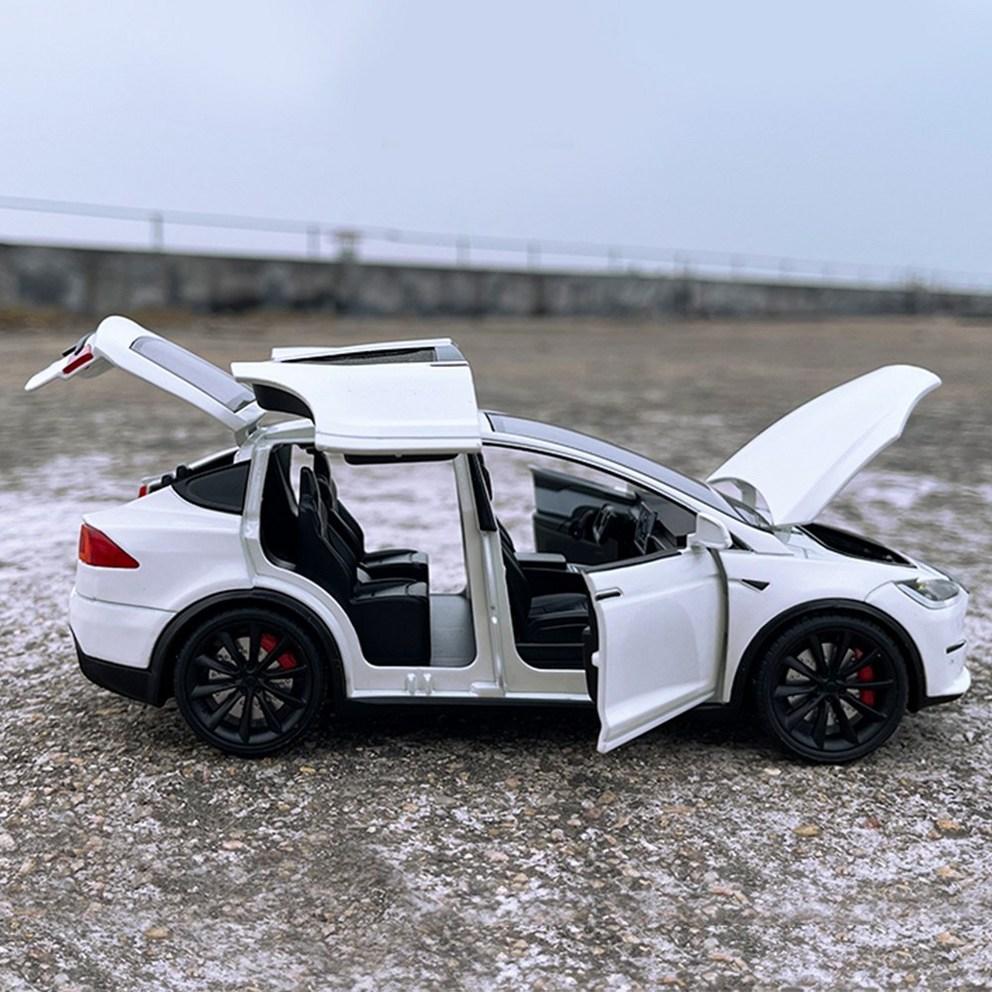 1:24 Scale Die-cast Metal Tesla Model X Luxury SUV Pull-back Car Model - X_Red