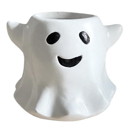 Yousheng Ghost Flowerpot, Waterproof Resin Halloween Vase, Spooky Cute Desktop Ornament, for Green Plants Holiday