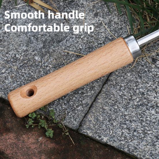 Heavy Duty Weed Puller Stainless Steel Garden Weeding Tool with 3 or 4 Teeth Uprooting Manual Weeder with Long Handle for Vegetable Garden Yard