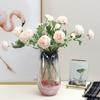 Artificial Ranunculus Flower Fake Silk Persian Buttercup Flower 3 Heads Vintage Faux Ranunculus Arrangement for Home Wedding Table Centerpieces