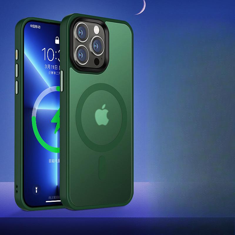 Aplicável À Capa de Celular Apple 16 IPhone 15 ProMax Anti-queda Magsafe Sucção Magnética 13