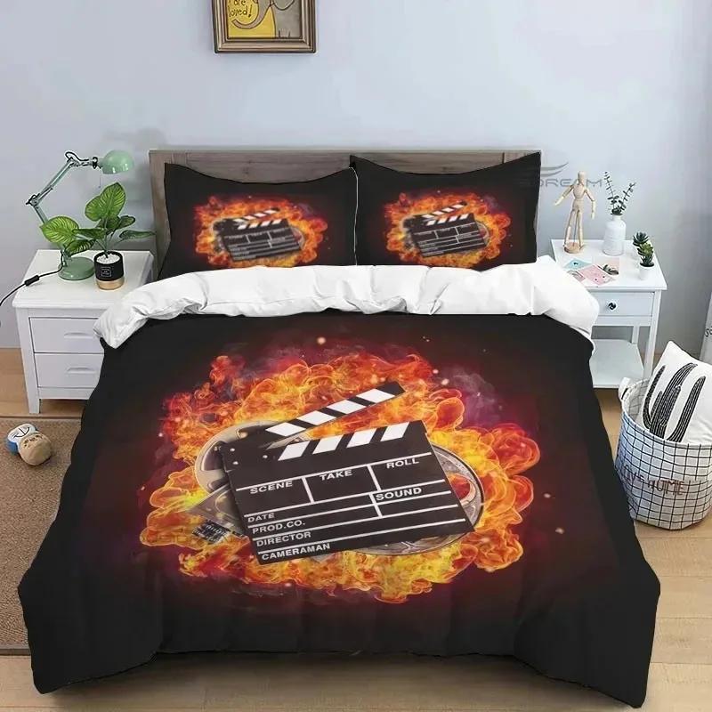 Movie Film Clap Board Comforter Bedding Set King Queen Size Duvet Cover Quilt Pillowcase