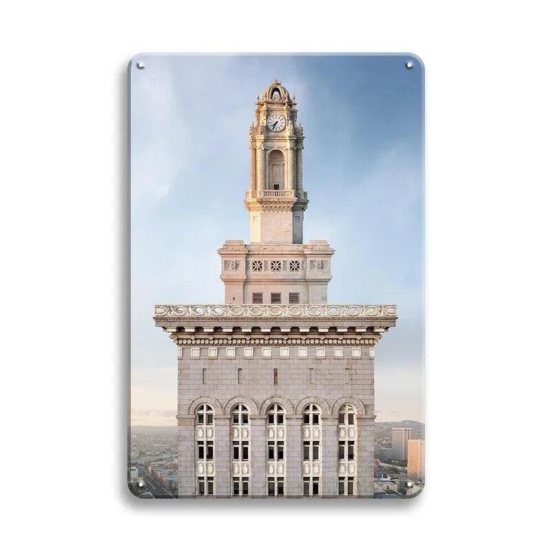 Wunderschöne Stadt Wahrzeichen Retro Poster Paris Dubai Gebäudeansicht Metall Blechschild Wohnzimmer Schlafzimmer Zuhause Dekorative Kunst Malerei