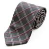 Michiko London Checkered Striped Made In Silk Men's Tie, Japan, 100% (C Gray)
