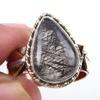 Natural Black Rutile Gemstone 925 Sterling Silver Jewelry Two Tone Ring S.9 D5i15