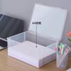 Large Capacity Transparent Document Organizer Plastic Clear Square Shape Storage Box Organizer Box Desktop Document Storage Case