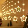 LED Pentagram Curtain Lights – Star String Copper Wire Icicle for Festive Decoration