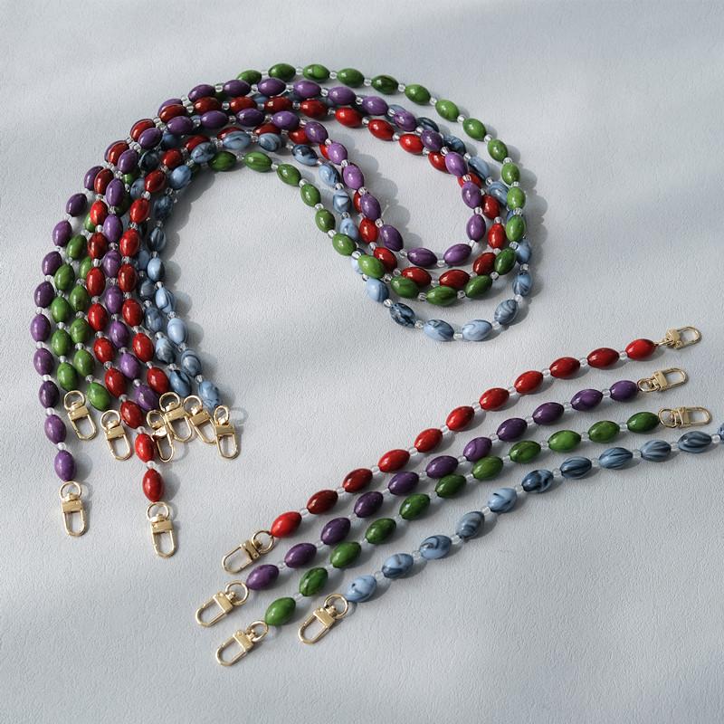 Nuevo accesorio de bolso de mujer a la moda, cadenas de cuentas sólidas desmontables, correa de lujo acrílica de caramelo, cadena elegante con asa para hombro para mujer