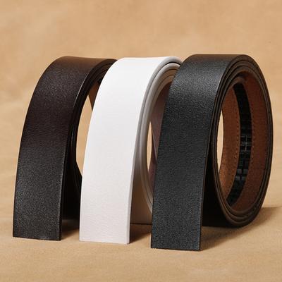 Echte lederen herenriem zonder automatische gesp Tweelaagse koeienhuid Retro-stijl tailleband zonder gesp