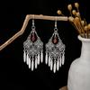 Bohemian Ethnic Style Long Tassel Metal Dangle Earrings