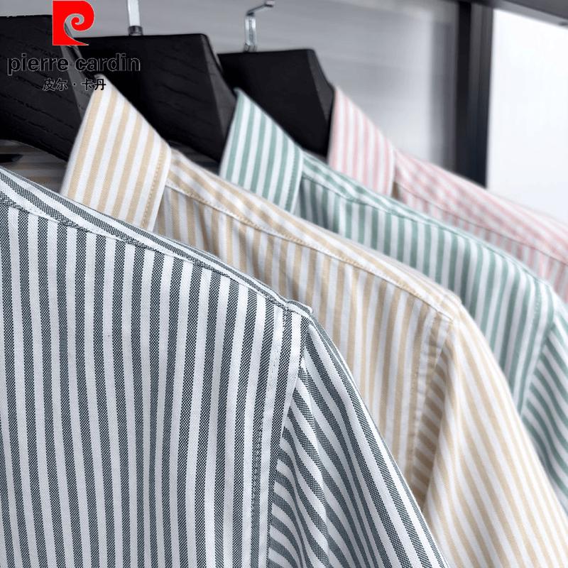 Pierre Cardin Men's Striped Pure Cotton Short-Sleeve Shirt