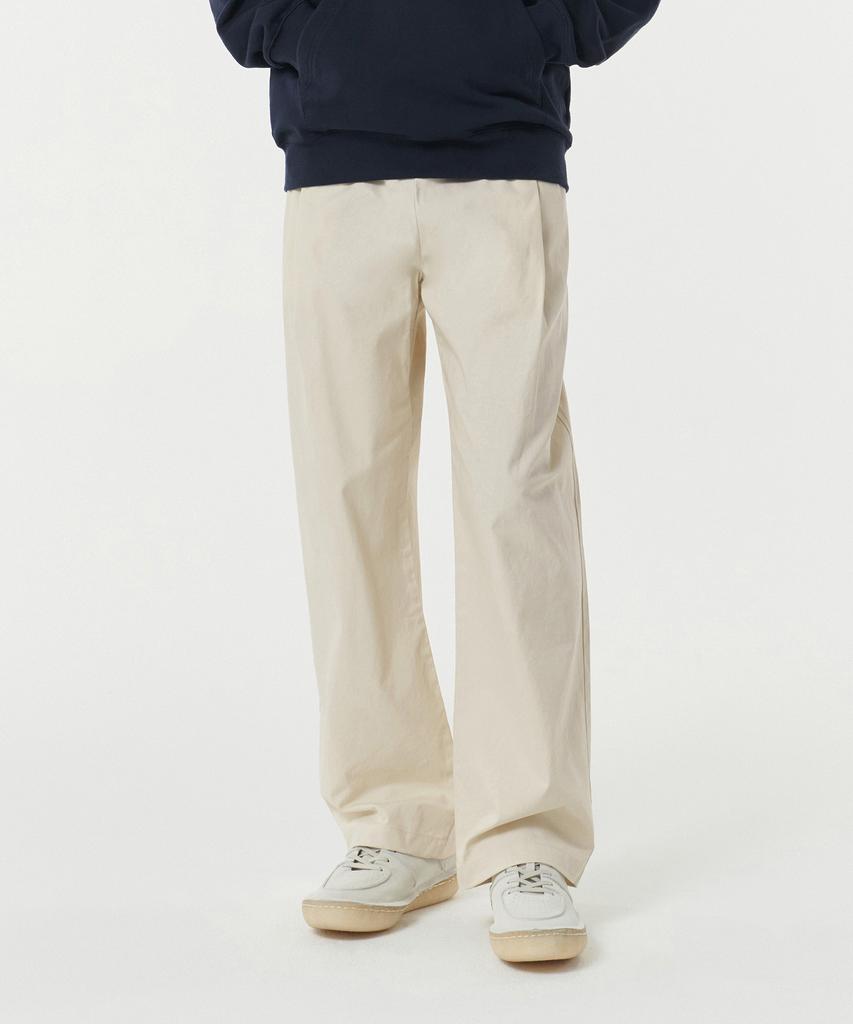 MUSINSA STANDARD Cotton Deep Tuck Wide Elastic Waist Pants [Cream]