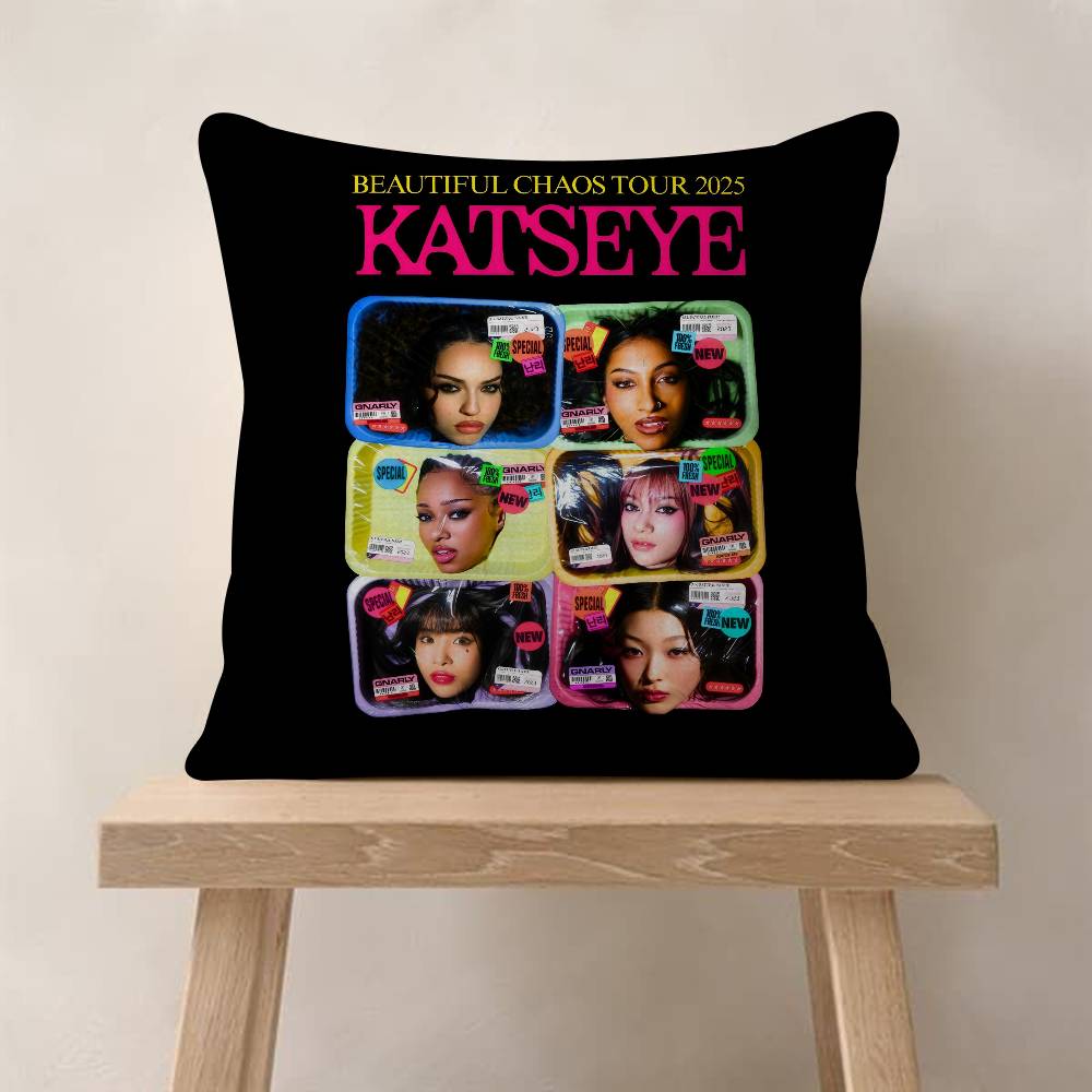 Kpop Hot Girl KKATSEYE  Pillow Cover for Bedroom Room and Living Room Sofa Decorative Cushion Cover