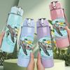 1PC Swimming Sea Turtle 750ml Color Plastic Sports Water Bottle Leakproof Flip Straw Lid Suitable for Sports Office Home Use