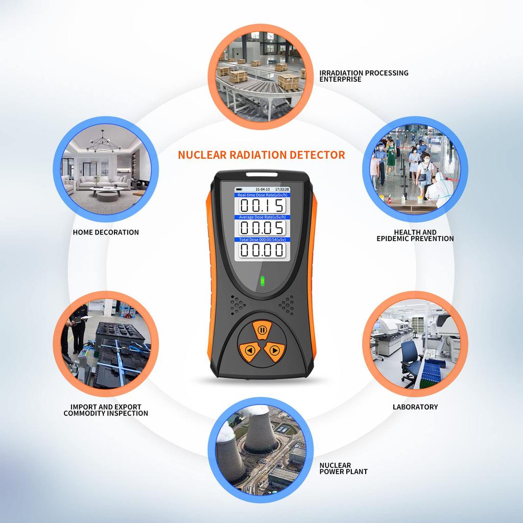 Counter Nuclear Radiation Detector, Gamma X-ray Portable Handheld Radiation Monitor with LCD Display Rechargeable