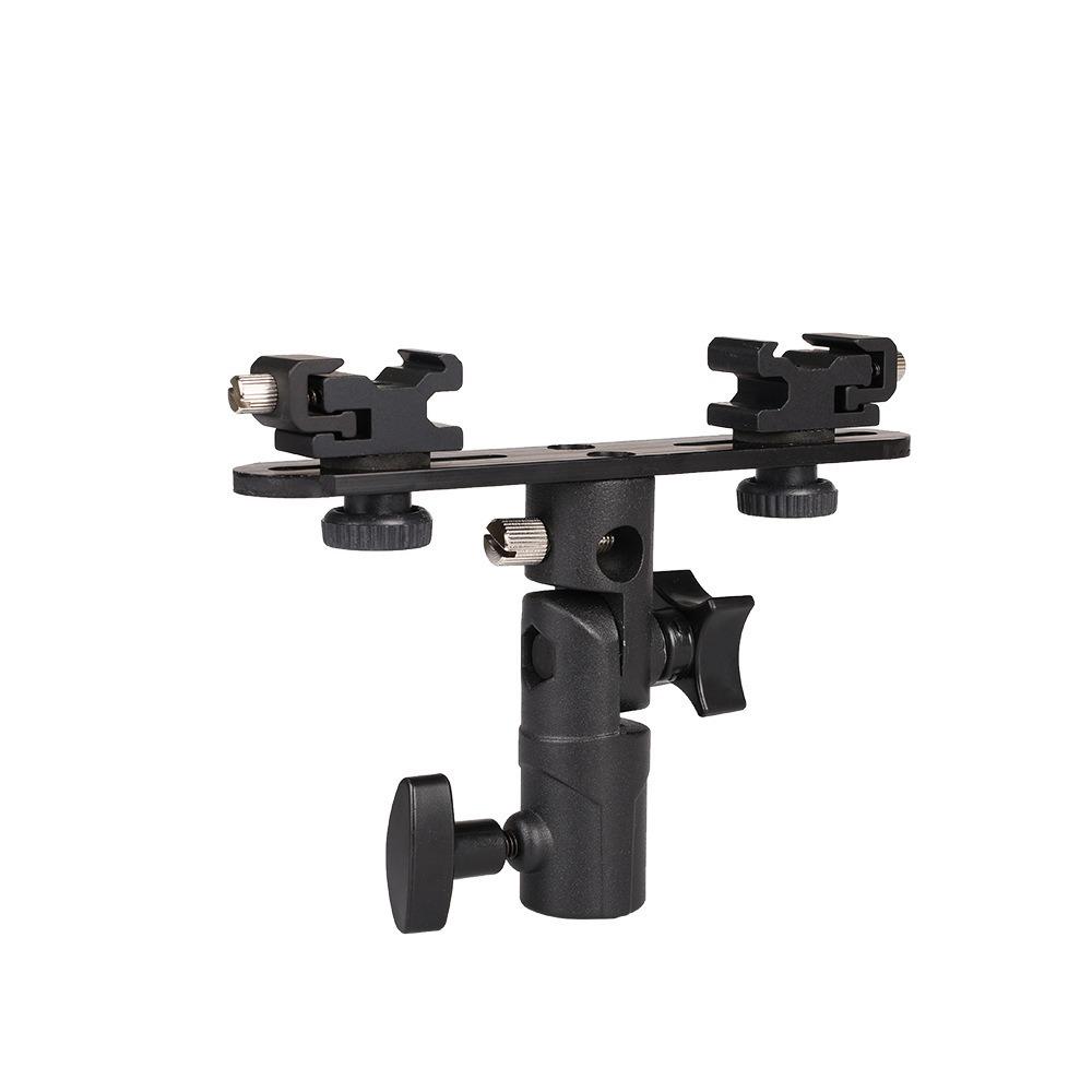 Live Broadcast Mobile Holder with Dual Flash Lamps and Double Hot Shoe