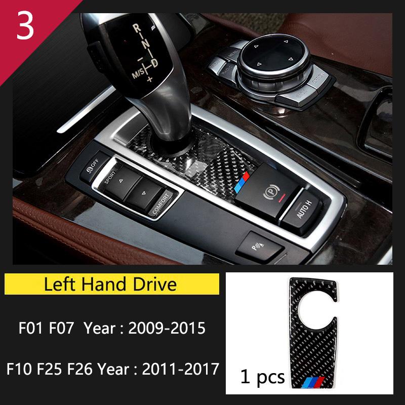 Carbon Fiber For BMW 5 7 Series F01 F10 F07 F25 F26 Accessories Control Gear Shift Panel Decorative Strip Cover Trim Car