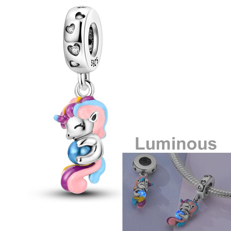 Copper Colorful Luminous Charms Bead Shell Turtle Butterfly Star Dangle Accessories Bracelets Diy Jewelry Marking