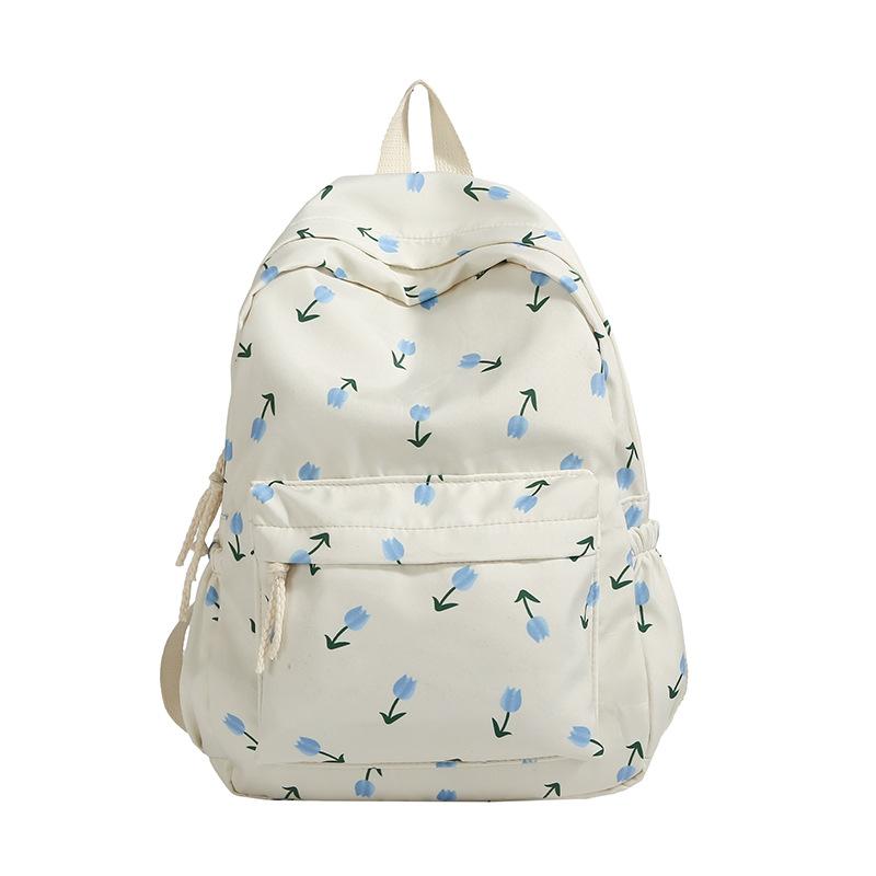 Schoolbag new small floral student backpack junior high school girls backpack star print floral backpack leisure bag