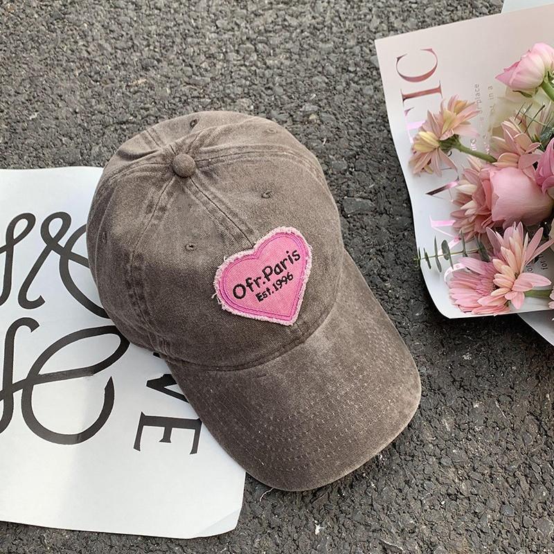 Pink Bow Baseball Cap for Women Y2K Korean Washed Denim Snapback Hat Summer Adjustable Embroidered Girls Dad Hats