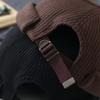 Japanese Black Casual Versatile Trendy Male Landlord Hat Winter Wool Small Round Hat Brimless Knitted Melon Leather Hat Cold Hat Women
