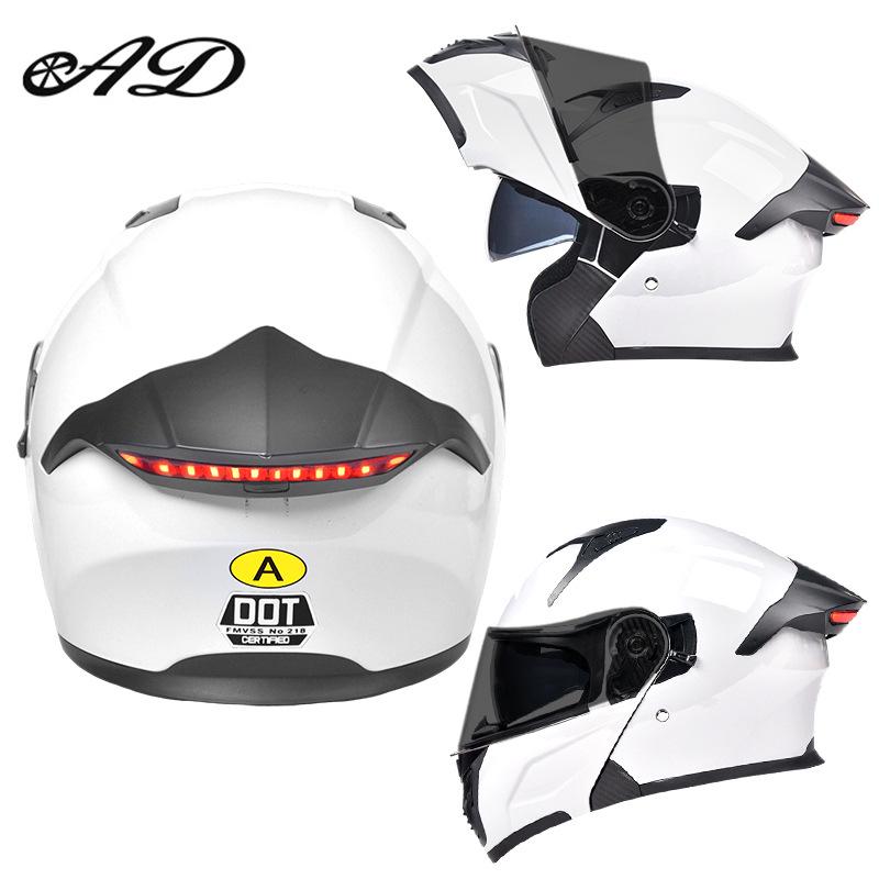 Smart Motorcycle Helmet with Flip-up Taillight for All-Season Off-road Riding