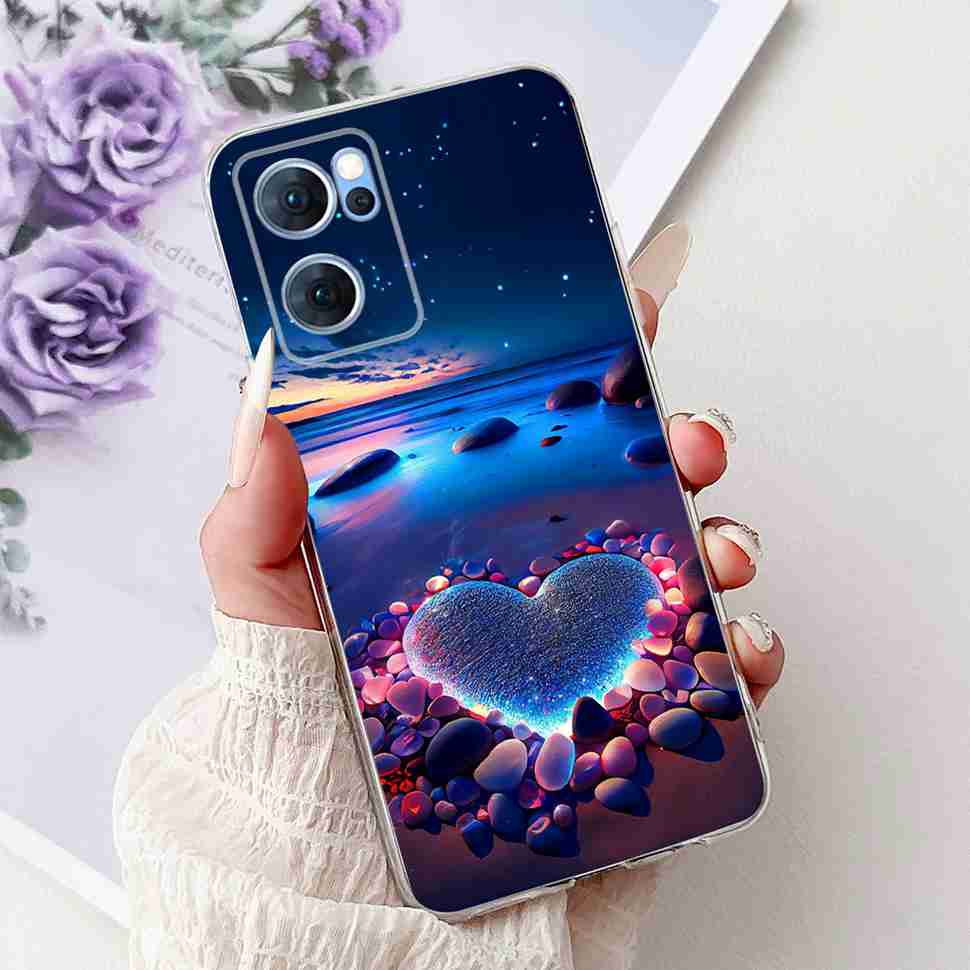For Oppo Reno7 5G Casing Cute Cat Flower Painted Cover Soft Fundas Phone Case For Oppo Find X5 FindX5 Lite Reno 7 5G Back Cover