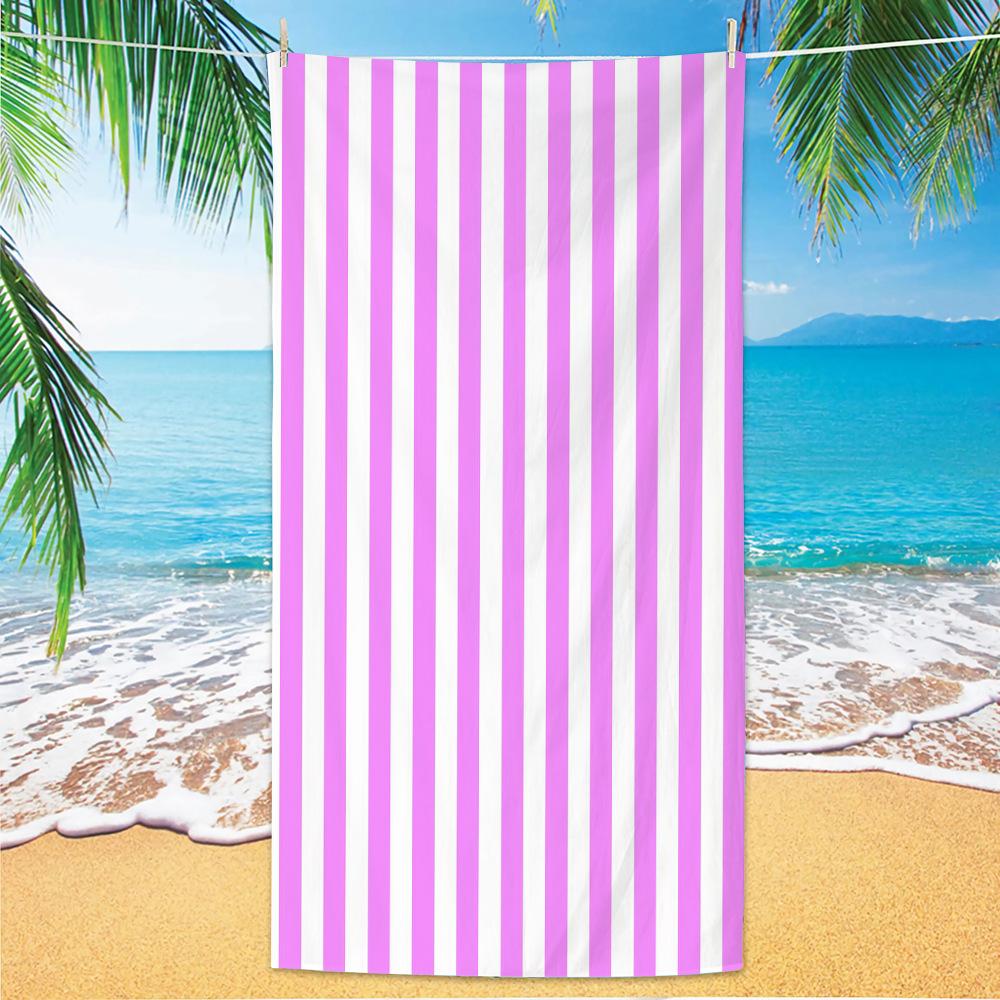 Gestreiftes Strandtuch Schwarz-Weiß Minimalistische Kunst Handtuch für Alle Altersgruppen Großartig für Pooltage und Familienausflüge