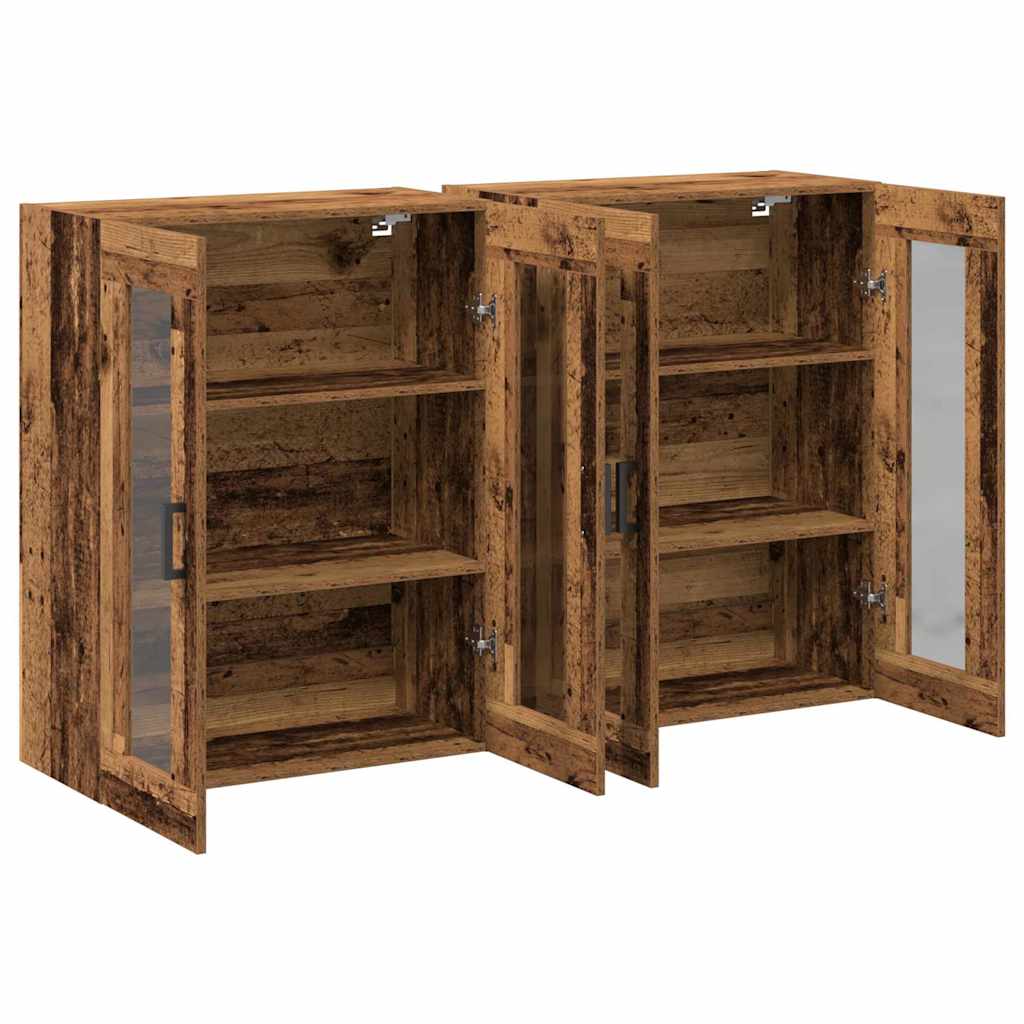 Wall Cabinets 2 Pcs Reclaimed Wood Look 69.5 X 34 X 90 Cm Particleboard