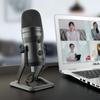 FIFINE USB Microphone Condenser Microphone Stereo Recording Microphone with Mute Button and Headphone Jack for Audio Adjustable for PC Live Compatible