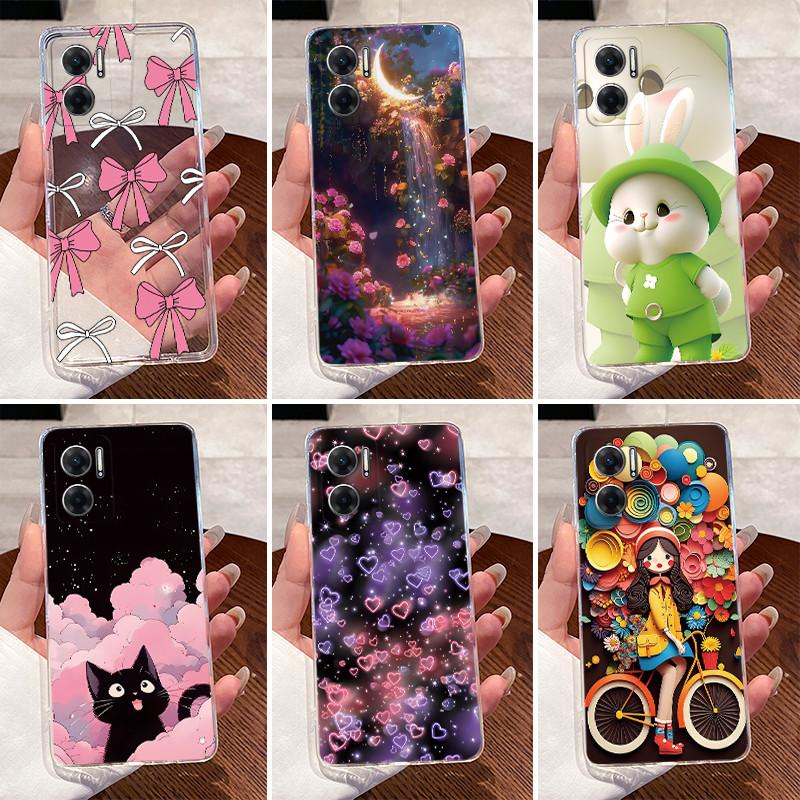 Cover For Redmi 10 5G 2022 Case Redmi Note 11E Clear Luxury Cute Love Rabbit Funny Cool Soft TPU Silicone Phone Case 22041219G