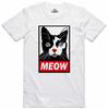 Lustiges Unisex-T-Shirt mit Katzen-Miau-Aufdruck, normale Passform, vorgewaschen