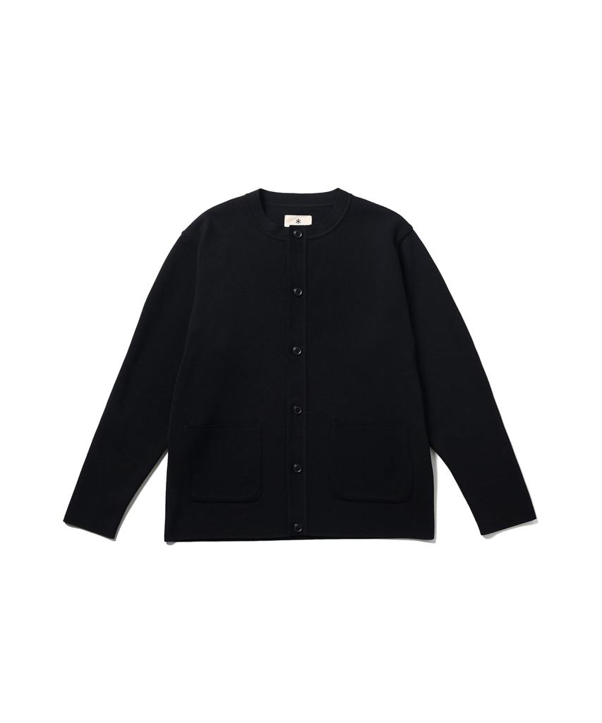 Snow Peak Knit Cardigan and Size L Co/Pe KN-25SU001, Men's Women's, Black,