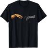 Michelangelo Creation of Adam Hands Cyborg Robotics Funny AI T-Shirt Funny Fashion Graphic T Shirt Men Cotton Tshirt Tees