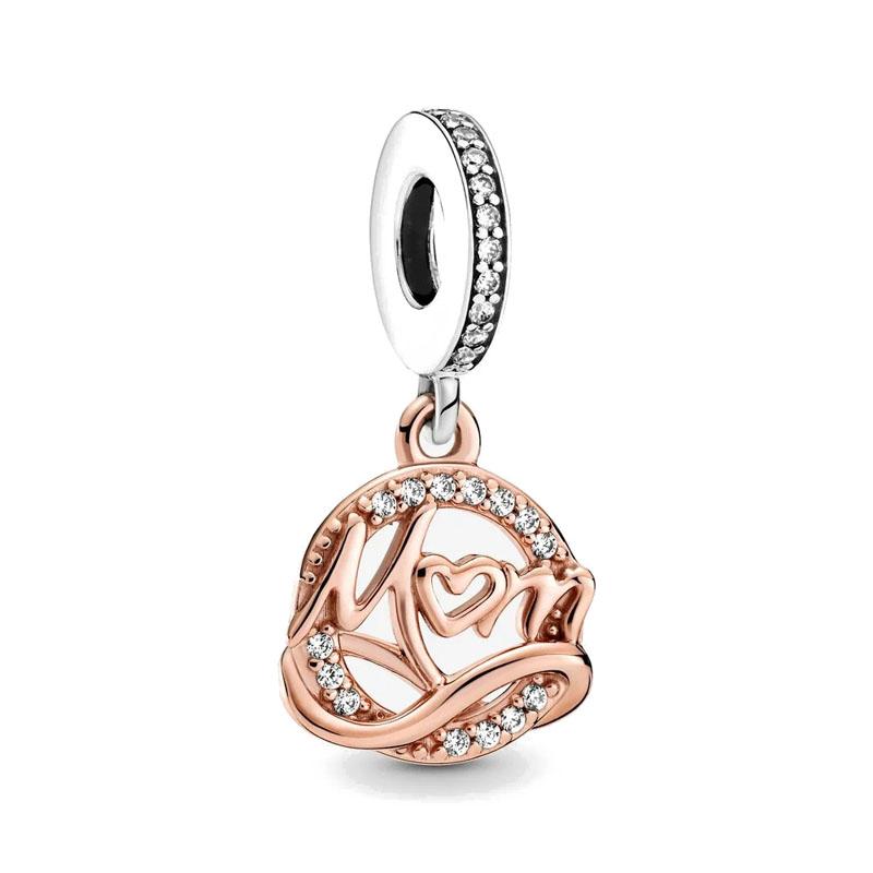 New Fine Rose Gold White Pink Clip Dasiy Ocean Summer Charms Fit Original Sterling Silver Plated 925 Bracelet For Women Jewelry