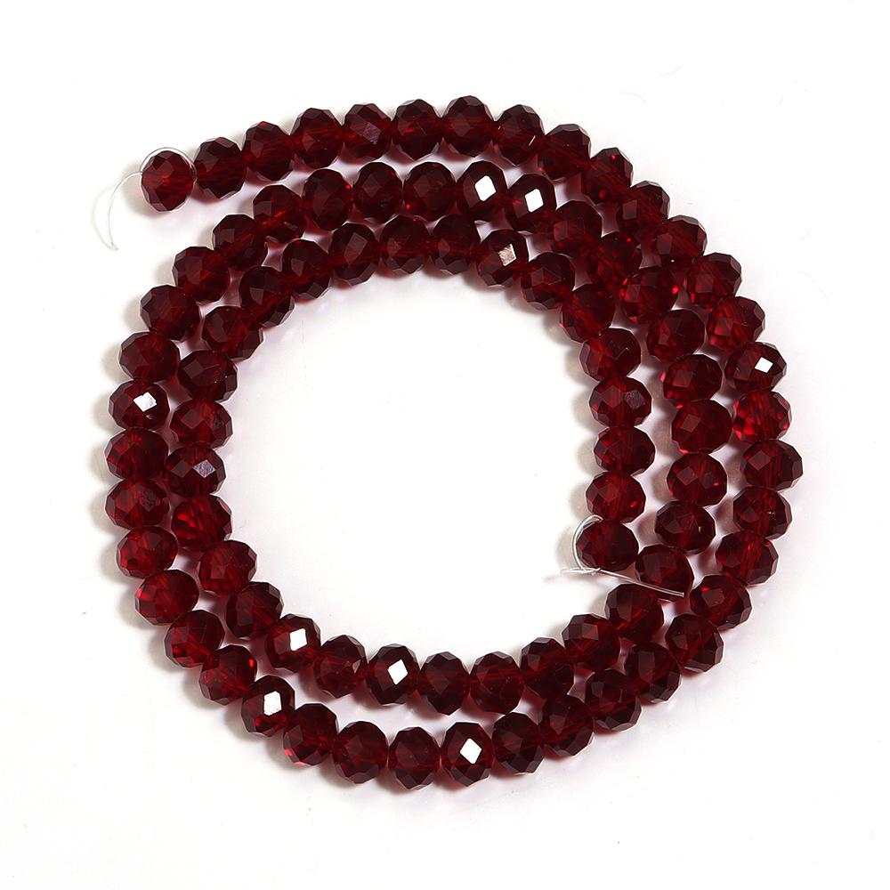 1 Strand Faceted Crystal Beads Deep Red Glass Loose Spacer Beads For Jewelry Making DIY Necklace Bracelets Accessories 3/4/6/8mm