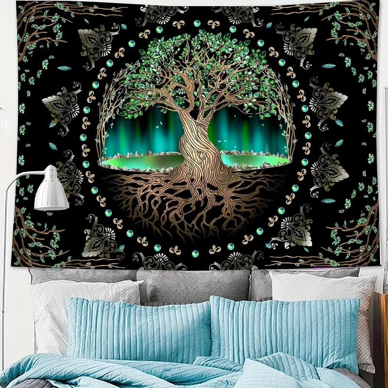 VIKAMA Fantasy Pattern Tree Of Life Tapestry Retro And Gorgeous Bedroom Headboard Decorative Tapestry Home Art Tapestry