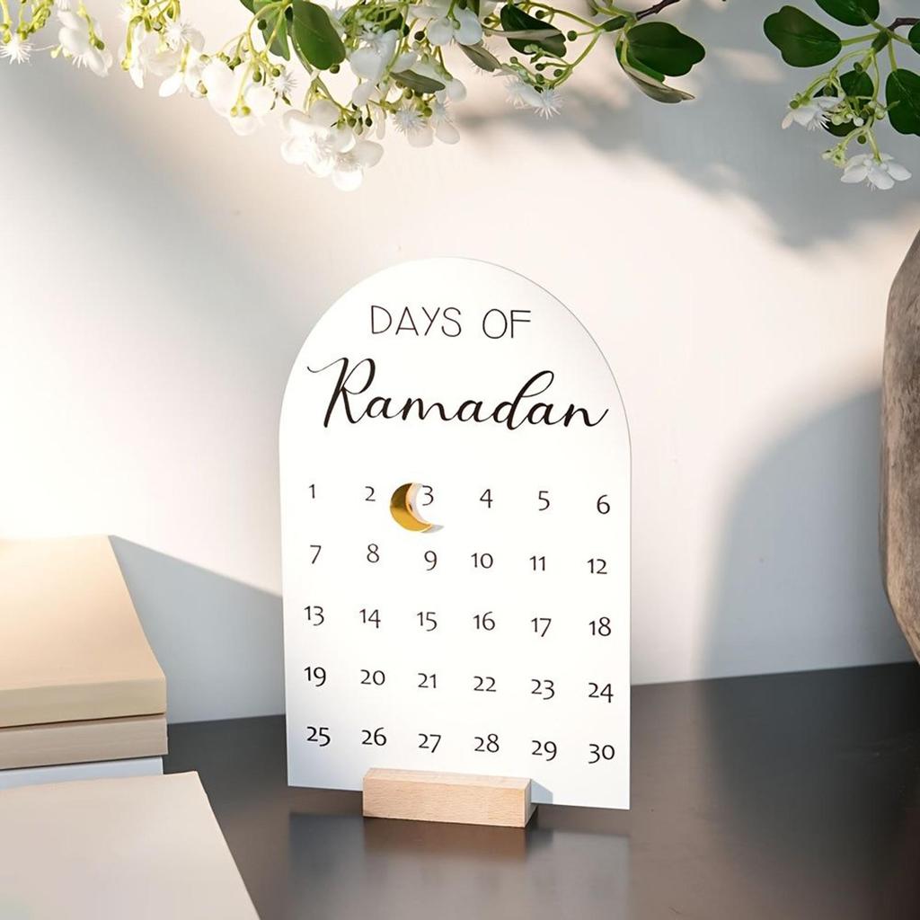 Ramadan Countdown Calendar, 30 Day Advent Countdown Calendar, Acrylic Desktop Eid Decoration Gift, Eid Blessing Magnet decor