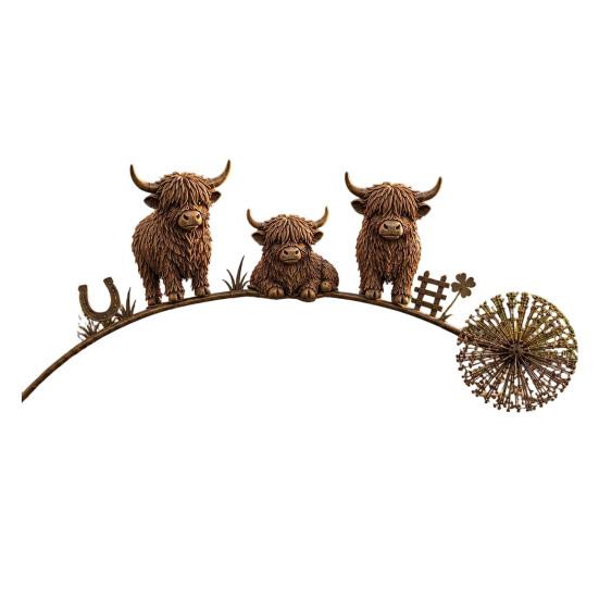 Memorial Garden Stake Animal Stake, Rustic Yard Art Decorations with Dandelion Accent, Metal Outdoor Decor Sculpture for Lawn Patio Flower Bed