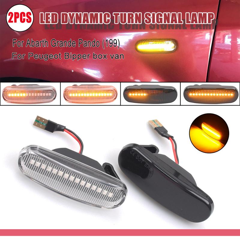 2 Peças Luz de Seta Dinâmica LED Marcador Lateral Repetidor Para Fiat Panda MK2 MK3 Grande Punto Abarth Doblo Fiorino Linea Idea